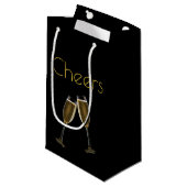 Champagne Glasses Clinking Kleine Geschenktüte (Vorderseite Schrägansicht)