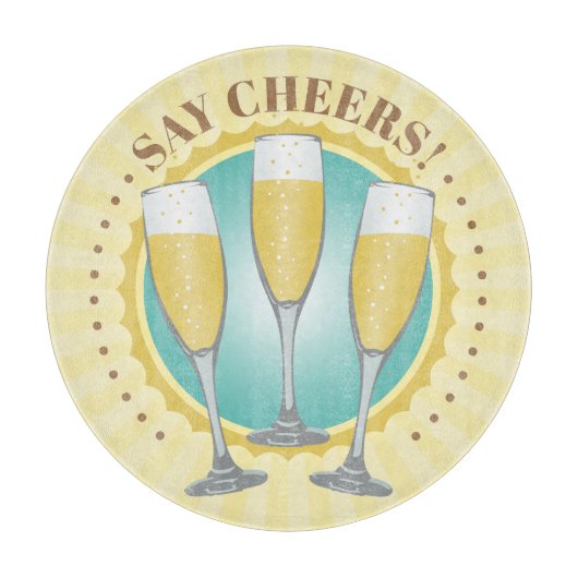 Champagne Glasses Cutting Board Schneidebrett (Vorderseite)