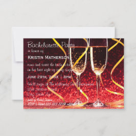Champagne Glasses Foto - 3x5 Junggeselinnen-Abschi Einladung
