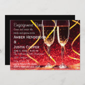 Champagne Glasses Foto - Engagement Party Einladung (Vorne/Hinten)