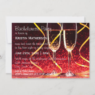Champagne Glasses Foto - Junggeselinnen-Abschied Einladung