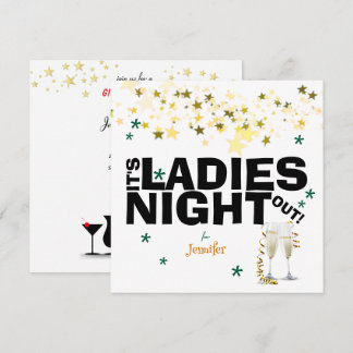 Champagne Glasses Glitzern Junggeselinnen-Abschied Einladung