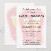 Champagne Glasses - Junggeselinnen-Abschied Einladung (Vorne/Hinten)