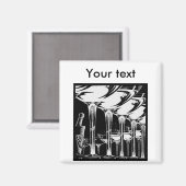 Champagne Glasses Magnet (Vorderseite/Rückseite)