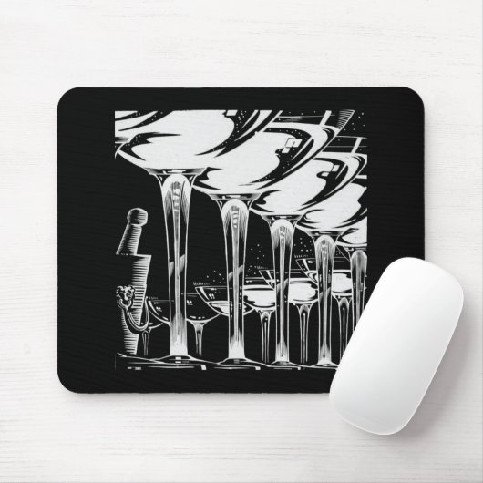 Champagne Glasses Mousepad (Mit Mouse)
