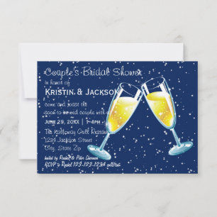 Champagne Glasses Night - 3x5 Brautparty Einladung