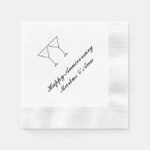 "Champagne Glasses" Papier Napkins Serviette (Vorderseite)
