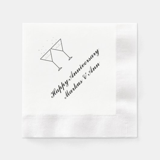"Champagne Glasses" Papier Napkins Serviette (Vorderseite)