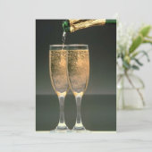 Champagne Glasses Polterabend Einladung (Stehend Vorderseite)