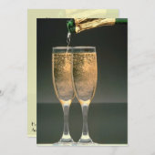 Champagne Glasses Polterabend Einladung (Vorne/Hinten)