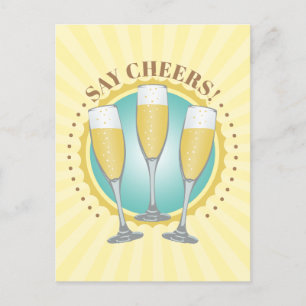 Champagne Glasses Postcard Postkarte