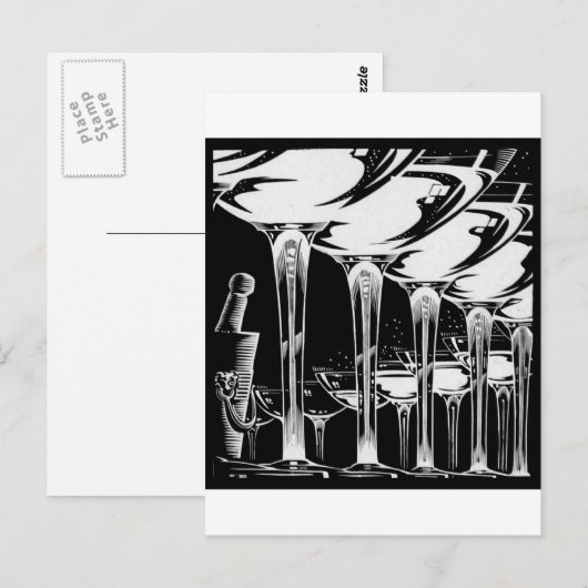 Champagne Glasses Postkarte (Vorne/Hinten)