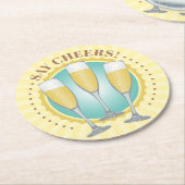 Champagne Glasses Round Paper Untersetzer (Angewinkelt)