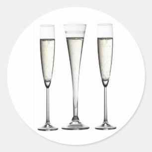 Champagne Glasses Runder Aufkleber