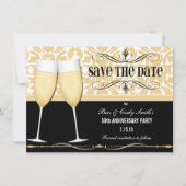 Champagne Glasses Save the Date Einladung (Vorderseite)