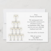 Champagne Glasses Simple Wedding Announcement Card Einladung (Rückseite)