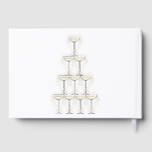 Champagne Glasses Simple Wedding Gästebuch (Rückseite)