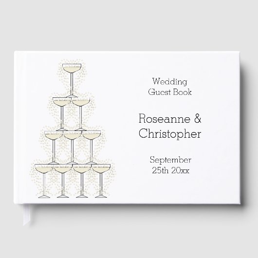 Champagne Glasses Simple Wedding Gästebuch (Vorderseite)