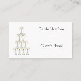 Champagne Glasses Simple Wedding Platzkarte