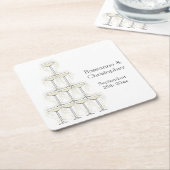 Champagne Glasses Simple Wedding Rechteckiger Pappuntersetzer (angewinkelt)