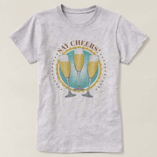 Champagne Glasses T - Shirt (Design vorne)