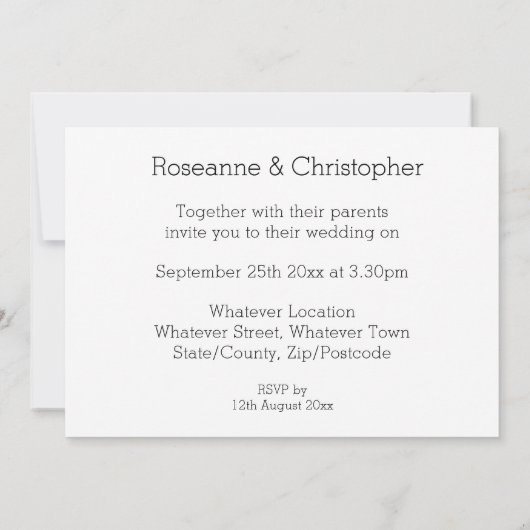 Champagne Glasses Wedding Einladung (Rückseite)