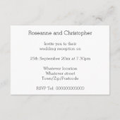 Champagne Glasses Wedding Reception Begleitkarte (Rückseite)