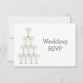 Champagne Glasses Wedding RSVP Karte (Vorderseite)