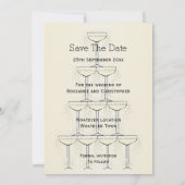 Champagne Glasses Wedding Save The Date (Rückseite)