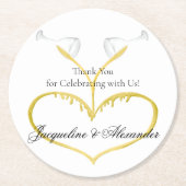 Champagne Glasses Wedding Theme Paper Untersetzer (Vorderseite)