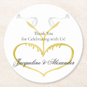 Champagne Glasses Wedding Theme Paper Untersetzer