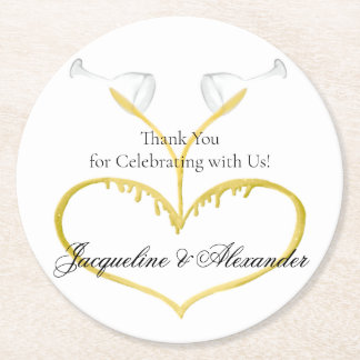 Champagne Glasses Wedding Theme Paper Untersetzer
