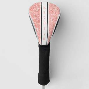 Champagne Glitter Streifen Personalisiert Golf Headcover