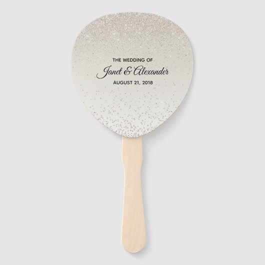 Champagne Glittery Wedding Program Fan Fächer (Rückseite)