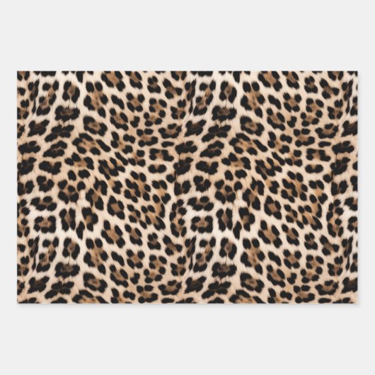 Champagne Glitz Cream Leopard Geschenkpapier Set (Vorderseite 3)