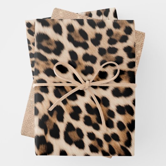 Champagne Glitz Cream Leopard Geschenkpapier Set (Beispiel)