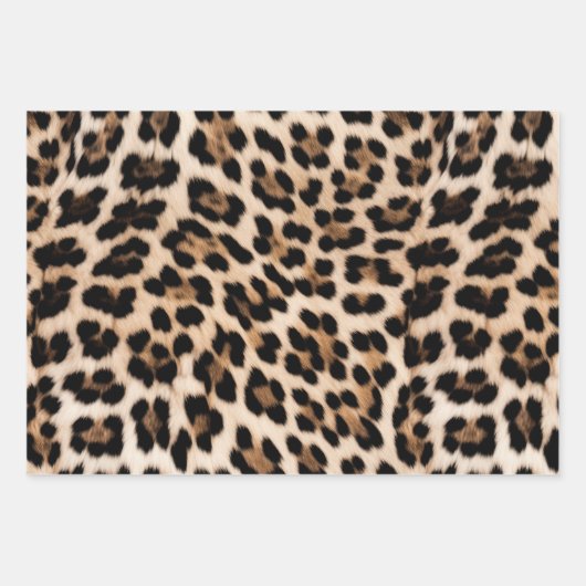 Champagne Glitz Cream Leopard Geschenkpapier Set (Vorderseite)
