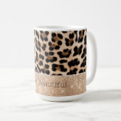 Champagne Glitz Cream Leopard Kaffeetasse (VorderseiteRechts)