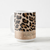 Champagne Glitz Cream Leopard Kaffeetasse (Vorderseite Links)