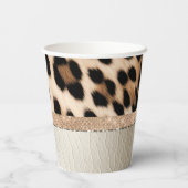 Champagne Glitz Cream Leopard Pappbecher (Rückseite)