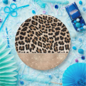 Champagne Glitz Cream Leopard Pappteller (Party)