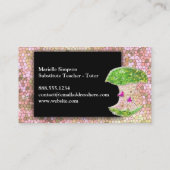 Champagne Glitzer Apple Stellvertretender Lehrer T Visitenkarte (Rückseite)