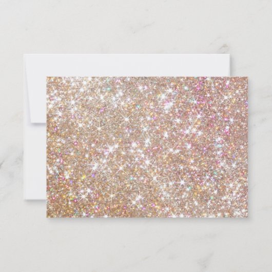 Champagne Glitzer Brush Script Quinceanera Save The Date (Rückseite)