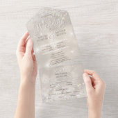 Champagne Glitzer Confetti Elegant Wedding All In One Einladung (Abreißen)