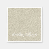 Champagne Glitzer&Mrs. NAME Elegant Chic Serviette (Vorderseite)