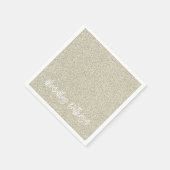 Champagne Glitzer&Mrs. NAME Elegant Chic Serviette (Ecke)