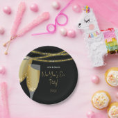 Champagne & Glitzer Strings | Silvester-Party Pappteller (Party)