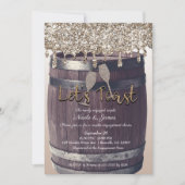 Champagne Glitzer Tropfen Barrel Verlobung Brunch Einladung (Vorderseite)