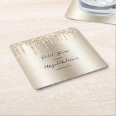 Champagne Glitzer Tropfen Brautparty Glam Trendy Rechteckiger Pappuntersetzer (angewinkelt)