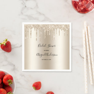 Champagne Glitzer Tropfen Brautparty Glam Trendy Serviette